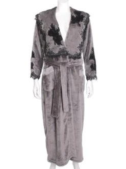 Warmer Hausmantel FREDA Lang Weich Marjolaine 11 Warmer Hausmantel FREDA Lang Weich Marjolaine -Mode Dessous Geschäft marjolaine hausmantel freda fre2202 dunkelgrau 1