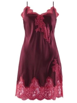 100% Seide Negligé SOIE D´AMOUR Kurz Von Aubade -Mode Dessous Geschäft negligee seide beere ms40 soie d amour aubade 3 1 1