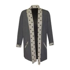 Kuschel-Baumwolle Hausjacke CASUAL Von Gattina -Mode Dessous Geschäft robe casual 384898 grau beige gattina 2