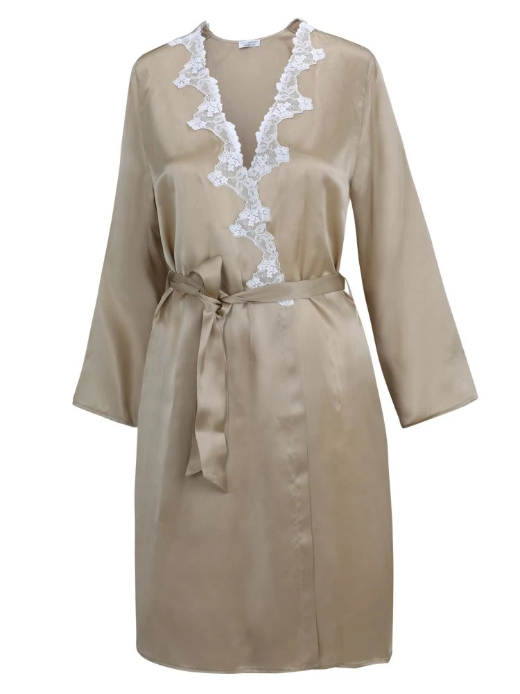 100% Seide Morgenmantel SATIN + LACE Kurz Von Eva B. Bitzer 6 100% Seide Morgenmantel SATIN + LACE Kurz Von Eva B. Bitzer – Bild 4