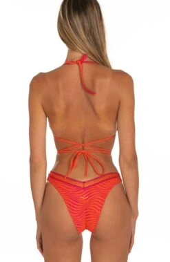 Triangel-Bikini TRAFORATA Orange-pink Von Pin-Up Stars -Mode Dessous Geschäft slip bikini pb152sg orange pin up stars 3